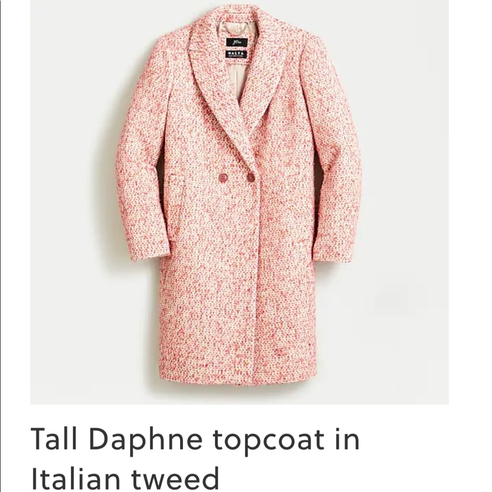 Jcrew Daphne top coat Italian tweed 14 14 tall